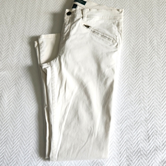 Lauren Ralph Lauren Green Label Jeans White Classic- White Straight-Leg Pants - Picture 5 of 9